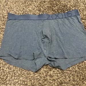 Men’s Large 2xist Electric No Show Pima Flex Trunk in Heather Blue
